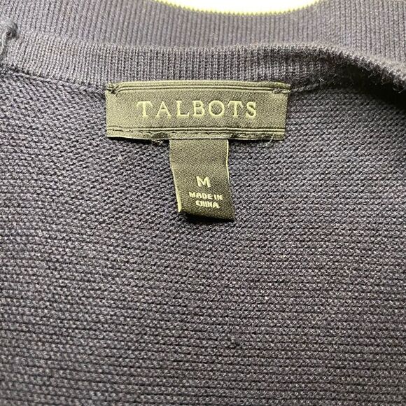 Talbots Preppy Striped Sweater | Navy & Cream | Size M Fall Classic - Picture 7 of 9